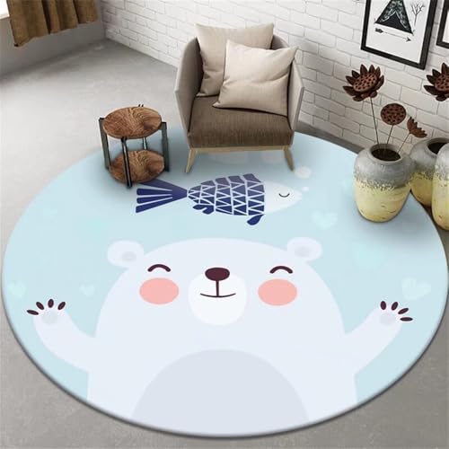 YATOLA Teppich Kinderteppich Rutschfester mit Cartoon-Druck Krabbelunterlage für Babys großer Weicher Kleines Kinderzimmer Kinder Spielen Matte Boden Spielzimmer Wohnzimmer Giraffe (Blau, 120x120cm) YATOLA Teppich Kinderteppich Rutschfester mit Cartoon-Druck Krabbelunterlage für Babys großer Weicher Kleines Kinderzimmer Kinder Spielen Matte Boden Spielzimmer Wohnzimmer Giraffe (Blau, 120x120cm) von YATOLA