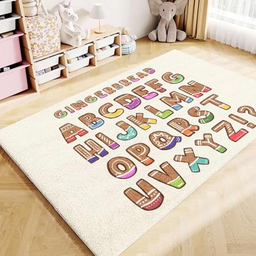 YATOLA Teppich Kinderzimmer Baby Krabbeldecke Krabbelmatte Spielmatte Waschbar rutschfest Rectangle für Kinderteppich Spielteppich Flor Waschbare für Spielzimmer Delphin Löwen (Beige, 80x160CM) von YATOLA