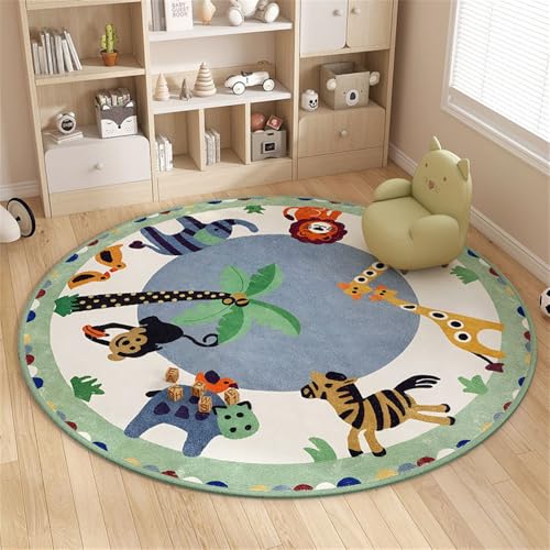 YATOLA Teppich Mädchen Jungs für Kinder Weicher Kinderzimmerteppich Spielen Grün Grau Krabbelmatte Rutschfester Tier Löwen Teppichbodenkissen Spielzimmer Schlafzimmer Giraffe Bären (Weiß 1, 80x80cm) YATOLA Teppich Mädchen Jungs für Kinder Weicher Kinderzimmerteppich Spielen Grün Grau Krabbelmatte Rutschfester Tier Löwen Teppichbodenkissen Spielzimmer Schlafzimmer Giraffe Bären (Weiß 1, 80x80cm) von YATOLA