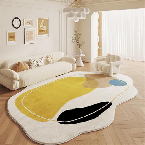 YATOLA Teppich Mädchen Jungs für Kinder Weicher Kinderzimmerteppich Spielen Grün Krabbelmatte Rutschfester Rug Teppichbodenkissen Spielzimmer Schlafzimmer Braun Geometrie Moderne (Gelb, 60x90cm) von YATOLA