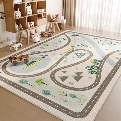YATOLA Teppich Spielzimmer für Kleinkinderzimmer Wohnzimmer Bereich Teppiche Flauschige Matte Kinder Schutzmatten Weiche Zimmer Klassenzimmer Spielmatte Waschbare Galaxien Sterne (Grün, 80x120cm) von YATOLA