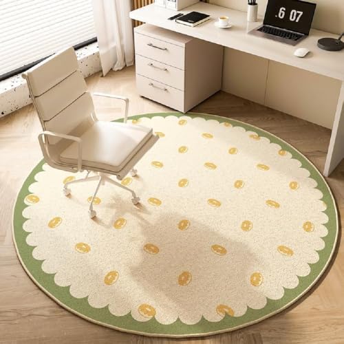 YATOLA Teppich Wohnzimmer Kurzflor Groß Kinder Spielteppich Junge Mädchen Fußbodenmatte für Schlafzimmer rutschfest Orange Rosa Kinderteppich Teppiche Waschbarer Tier Kaninchen (Beige, 100x100cm) von YATOLA