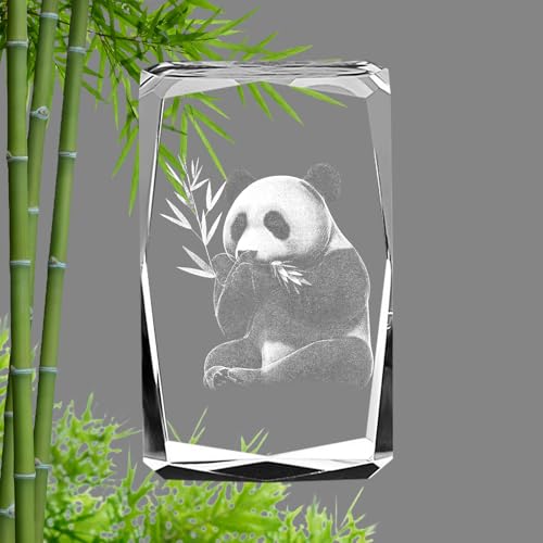 YATOSEEN 3D Laser K9 Kristall Panda Ornament Figur, Geschenke, Heimdekoration, Bastel Panda Geschenkideen für Panda Liebhaber, Freundin, Ehefrau, Mutter, Paare, Jahrestag, Besonderes Geschenk von YATOSEEN