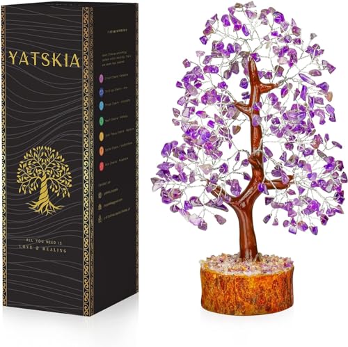 YATSKIA Amethystbaum - Amethystbaum des Lebens, Chakra-Baum, Chakra-Baum des Lebens, Heilkristalle, Geldbaum, spirituelle Dekoration für Zuhause, Reiki-Geschenke, Edelsteine und Kristalle von YATSKIA