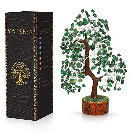 Grüner Aventurin - Kristallbaum, Edelsteinbaum, Chakra-Baum, Balancing Tree, Healing Crystal, Crystal and Stone Decor, Fhui-Dekorationen, Positive Energie Geschenke für Frauen von YATSKIA