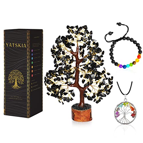 Bonsai-Baum mit schwarzem Turmalin-Edelstein, Feng Shui-Kristallbaum, Heim- und Bürodekoration, Einweihungsgeschenk Bonsai-Baum mit schwarzem Turmalin-Edelstein, Feng Shui-Kristallbaum, Heim- und Bürodekoration, Einweihungsgeschenk von YATSKIA