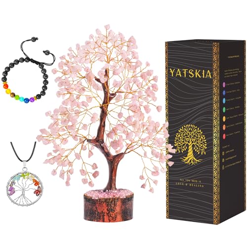 YATSKIA Rosenquarz-Kristallbaum – rosa Dekor – Schreibtischdekoration für Frauen – spirituelle Geschenke für Frauen YATSKIA Rosenquarz-Kristallbaum – rosa Dekor – Schreibtischdekoration für Frauen – spirituelle Geschenke für Frauen von YATSKIA
