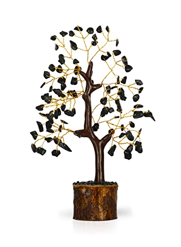 YATSKIA Schwarzer Turmalin-Kristallbaum, Feng Shui, schwarzer Turmalin-Edelstein, Edelsteinbaum, spirituelles Dekor, schwarzer Quarzkristall, natürlicher schwarzer Turmalin-Kristall von YATSKIA
