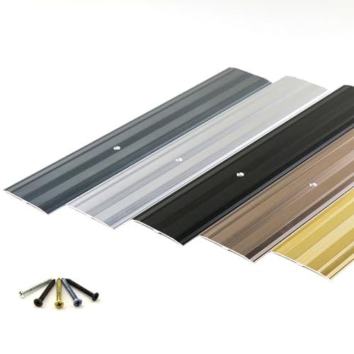 YAVYAV Bodenübergangsstreifen, Aluminium ÜBergangsprofil, Fliesen-zu-Laminat-Übergangsleiste, Geeignet Für Teppichschwellen-Übergangshöhen Von Weniger Als 2 cm (Color : Gold, Size : W60MM) von YAVYAV