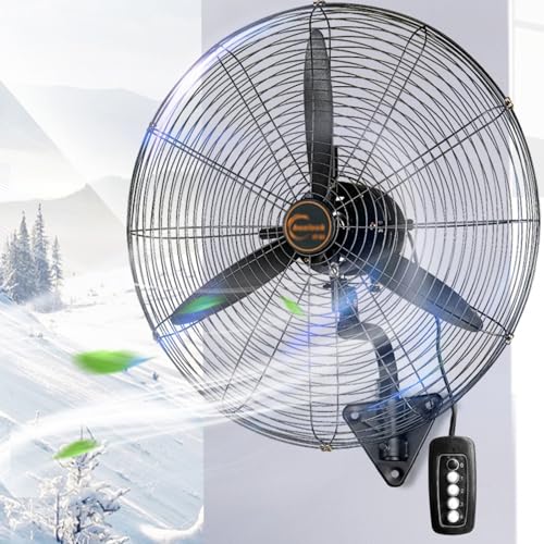 YAVYAV Wandventilator, Hochleistungs-Oszillations-Industrieventilator, Hochgeschwindigkeits-4-Gang-Ventilator Mit Einstellbarer Neigung Für Werkstatt, Garage, Terrasse, Wohn-, Gewerbe(650mm) von YAVYAV