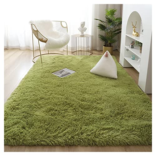 YAWEDA Soft Area Rug Hochflor Teppich Weich Flauschig Wohnzimmer Teppich Langflor Teppich Home Wohnzimmer Teppich Modern Teppich Schlafzimmer Shaggy Plüsch Teppich (Color : Green, Size : 80cmx 200cm) von YAWEDA