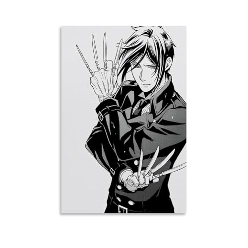 YAWRGJWRG Black Butler (9) Poster, dekoratives ästhetisches Leinwandposter, Wandkunst, Dekor, Wohnzimmer, modern, Familienschlafzimmer, Musik-Filmposter, 30 x 45 cm, ungerahmter Stil von YAWRGJWRG