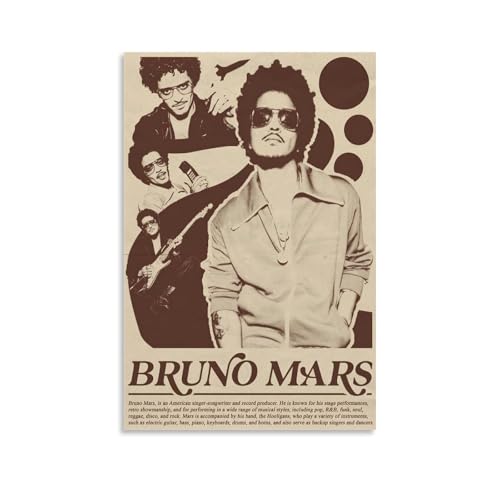 YAWRGJWRG Bruno Mars (1) Poster, dekoratives ästhetisches Leinwandposter, Wandkunst, Dekor, Wohnzimmer, modern, Familienschlafzimmer, Musik-Filmposter, 30 x 45 cm, ungerahmter Stil von YAWRGJWRG