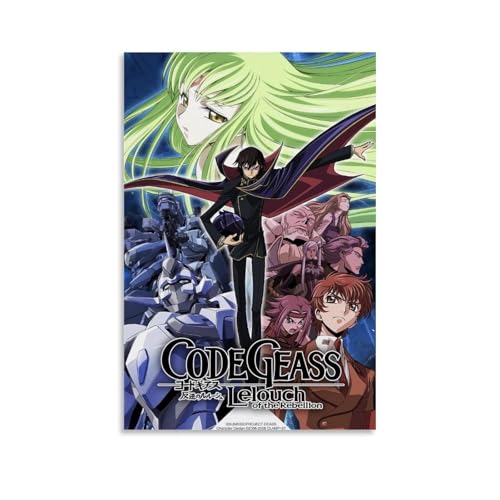 YAWRGJWRG Code Geass(1) Poster, dekoratives ästhetisches Leinwandposter, Wandkunst, Dekor, Wohnzimmer, modern, Familienschlafzimmer, Musik, Filmposter, 30 x 45 cm, ungerahmter Stil von YAWRGJWRG