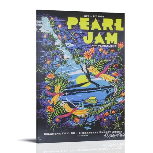 YAWRGJWRG Pearl Jam(2) Poster, dekoratives ästhetisches Leinwandposter, Wandkunst, Dekor, Wohnzimmer, modernes Familienschlafzimmer, Musik-Filmposter, 20 x 30 cm, Rahmenstil von YAWRGJWRG