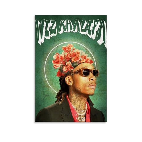 YAWRGJWRG Wiz Khalifa (4) Poster, dekoratives ästhetisches Leinwandposter, Wandkunst, Dekor, Wohnzimmer, modern, Familienschlafzimmer, Musik-Filmposter, 30 x 45 cm, ungerahmter Stil von YAWRGJWRG