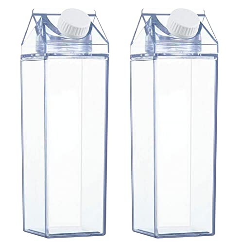 YAXIDAEVER 2pcs Klare Milchkarton Wasserflasche,Klare Wasserflasche Transparente, Milchkarton-Wasserflasche, 500ml Milchsaftbox Wiederverwendbar YAXIDAEVER 2pcs Klare Milchkarton Wasserflasche,Klare Wasserflasche Transparente, Milchkarton-Wasserflasche, 500ml Milchsaftbox Wiederverwendbar von YAXIDAEVER