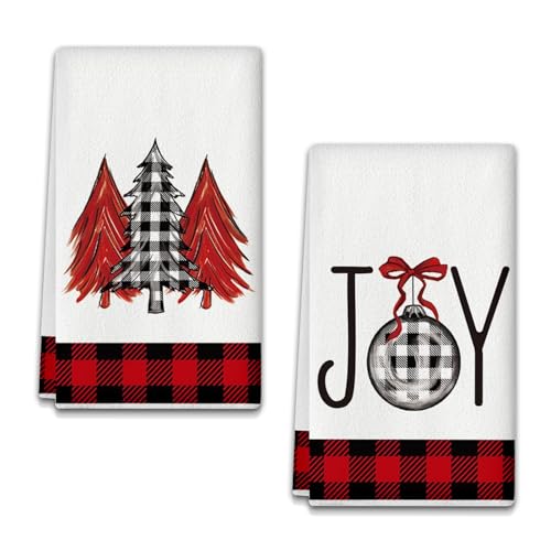 Red Black Buffalo Plaid Schneemann Weihnachtsbäume Geschirrtücher Weihnachten Küchenhandtücher Geschirrtücher Baumwolle, 18 x 26 Inch Saisonale Trockentuch - strapazierfähig, saugkräftig, 2er Set (B) Red Black Buffalo Plaid Schneemann Weihnachtsbäume Geschirrtücher Weihnachten Küchenhandtücher Geschirrtücher Baumwolle, 18 x 26 Inch Saisonale Trockentuch - strapazierfähig, saugkräftig, 2er Set (B) von YAXZIM