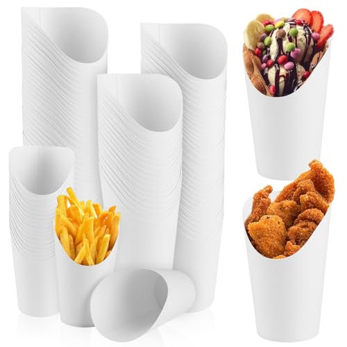 YAYODS 100 Stück Kraftpapier Becher Weiß - 12oz Pommestüten mit Schrägem Mund - 360ml Snacker Pappbecher - Pommes Tüten - Bubble Waffeleisen Tüten - Eisbecher Pappe - Snacktüten für Pommes Frites YAYODS 100 Stück Kraftpapier Becher Weiß - 12oz Pommestüten mit Schrägem Mund - 360ml Snacker Pappbecher - Pommes Tüten - Bubble Waffeleisen Tüten - Eisbecher Pappe - Snacktüten für Pommes Frites von YAYODS