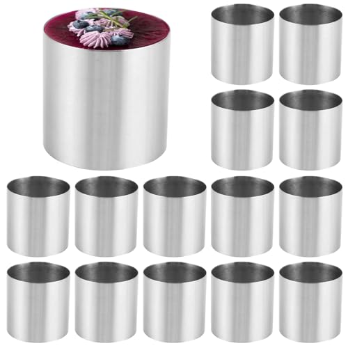 YAYODS 15 Stück Dessertringe Ø 5 cm - Servierringe Edelstahl Set - Servierring - Anrichteringe - Tortenring Klein - Edelstahl Backringe - Rund Anrichteringe für die Zubereitung von Kuchen und Torten von YAYODS