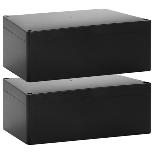 YAYODS 2 Stück Abzweigdose Schwarz - 200x120x75 mm Gehäuse Elektronik - Abzweigkasten Aufputz - Anschlussdose Wasserdicht IP65 - ABS Kunststoff Verteilerdose Aufputz - Verteilerdose Schwarz von YAYODS