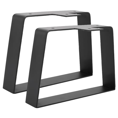YAYODS 2 Stück Tischbeine Metall Schwarz - Trapez Tischkufen Outdoor - 15 cm Höhe Schreibtischbeine für Couchtisch, moderner Schreibtisch, Esstisch, Nachttisch, Bank von YAYODS