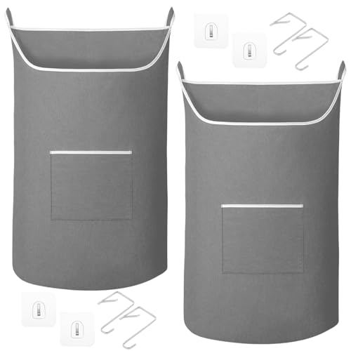 YAYODS 2 Stück Wäschesack zum Aufhängen - 91x56CM Wäschekorb Hängend - Wäschekorb Wandmontage Grau - Wäschesäcke Groß - Tür Wäschesammler Wäschebeutel - Aufbewahrung Hängend Türaufhängung Laundry Bag YAYODS 2 Stück Wäschesack zum Aufhängen - 91x56CM Wäschekorb Hängend - Wäschekorb Wandmontage Grau - Wäschesäcke Groß - Tür Wäschesammler Wäschebeutel - Aufbewahrung Hängend Türaufhängung Laundry Bag von YAYODS