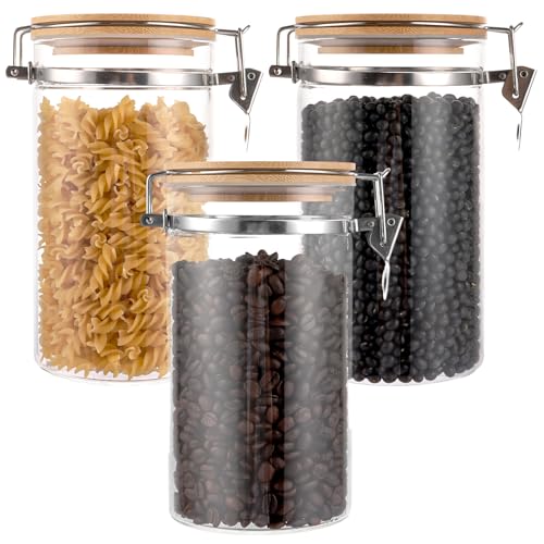 YAYODS 3 Stück Kaffeedose Glas - Vorratsdosen Glas mit Deckel 1.15L - Vorratsgläser mit Deckel für Kaffeebohnen, Spaghetti, Mehl, Sugar YAYODS 3 Stück Kaffeedose Glas - Vorratsdosen Glas mit Deckel 1.15L - Vorratsgläser mit Deckel für Kaffeebohnen, Spaghetti, Mehl, Sugar von YAYODS