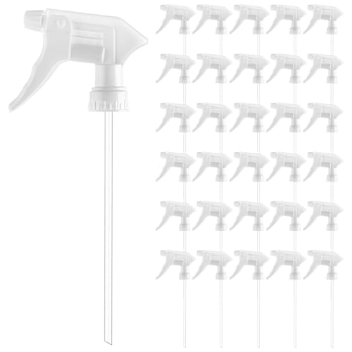YAYODS 30 Stück Sprühkopf für Flaschen - Universal Sprühaufsatz für Flaschen - Weiß Sprühflaschen Aufsatz mit 28/400 Gewinde - Sprühkopf Sprühaufsätze 22 cm Rohr - PP-Sprühköpfe für Flaschen von YAYODS
