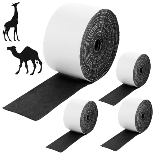 YAYODS 4 Rollen Filzgleiter Selbstklebend Schwarz - Filzband Klebefilz Selbstklebend 5m Lang - 5cm Breit Filzstreifen Filzrolle Selbstklebend - Selbstklebender Filz Beliebige Form Zuschneidbar von YAYODS