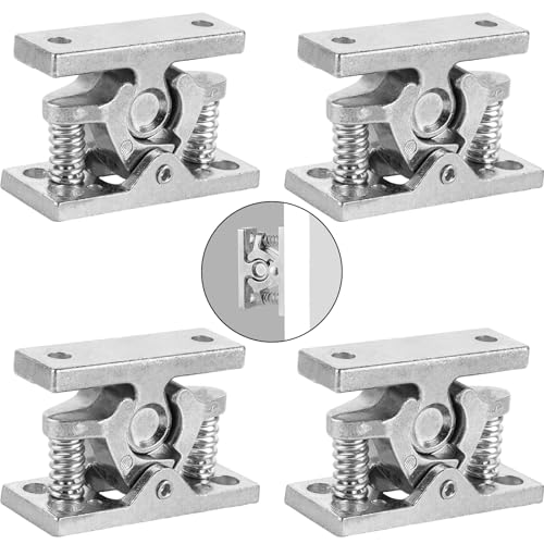 YAYODS 4 Stück Zinklegierung Türfeststeller - 6.5 x 4.2CM Schwerer Türhalter mit Feder - Silber Türstopper für Garten, Schlafzimmer, Wohnzimmer, Garage - Türfeststeller Wohnmobil & Wohnwagen Zubehör von YAYODS