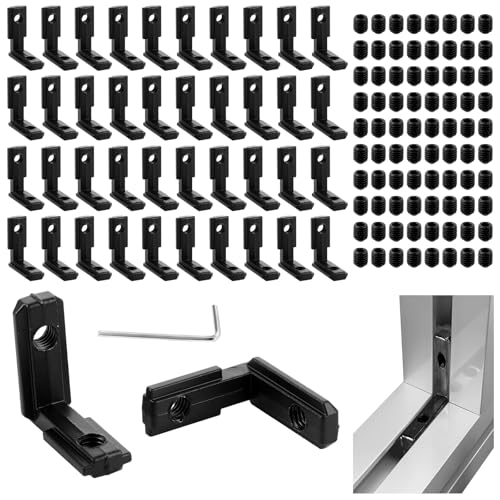 YAYODS 40 Stück T-Nut Innenwinkel Eckverbinder - Serie 20x20 T-Schlitz 90 Grad L-Form Verbindungshalterung - Aluprofil 20x20 Verbinder Nut Inneneckverbinder Profilverbinder für Aluminium Profil 2020 YAYODS 40 Stück T-Nut Innenwinkel Eckverbinder - Serie 20x20 T-Schlitz 90 Grad L-Form Verbindungshalterung - Aluprofil 20x20 Verbinder Nut Inneneckverbinder Profilverbinder für Aluminium Profil 2020 von YAYODS