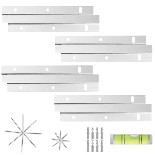 YAYODS 8 Stück 6 Zoll Z-Klemmen zum Aufhängen - 15 cm French Cleat Aufhängeschiene mit Schrauben - Ineinandergreifende Wandhalterung Halterungen für Bilder, Spiegel, Kunstwerken, Gemälden von YAYODS