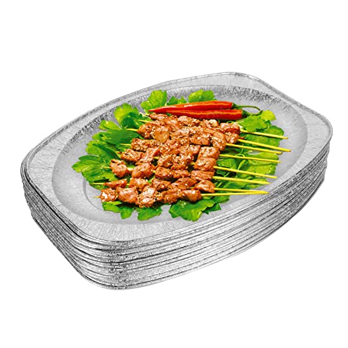 YAYODS Folien-Tabletts, große Einweg-Servierplatten für Partyessen, 34 x 24 cm, Silberfolie, Servierplatten für Party, Hochzeit, Catering, Einweg-Aluminium-Tablett, 40 Stück von YAYODS