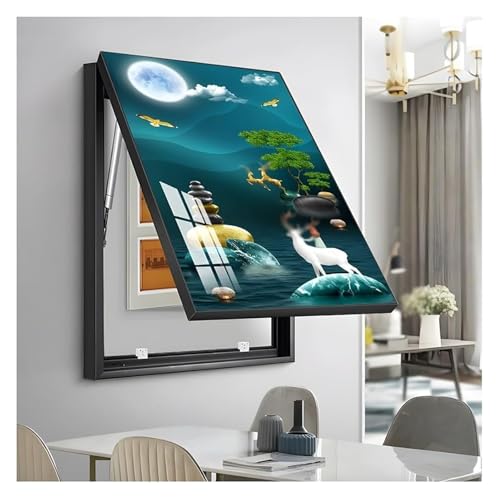 Elektrische Panel-Abdeckung，Elektrische Zählerbox， Abdeckung for Stromzählerkästen, Wandbehang, Gemälde, Schaltkasten, moderne for Stromzähler for das Wohnzimmer zu Hause(Black,35X45 cm(14x18 in)) von YAYREC
