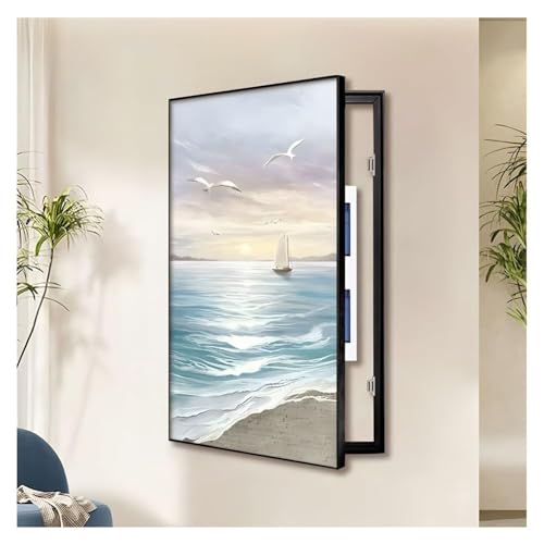 Elektrische Panel-Abdeckung，Elektrische Zählerbox， Dekorative Abdeckung for den Sicherungskasten, Dekoration for die der Schalttafel – Wandmontage, Gemälde verstecken(Black,70x140 cm(27.6x55.1 in)) von YAYREC