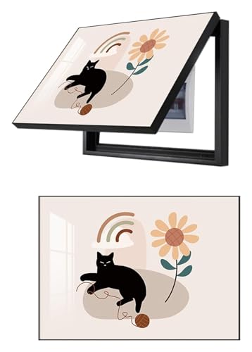 Elektrische Panel-Abdeckung，Elektrische Zählerbox， Elektrische Meter Abdeckung Verteilerkasten Hängende Malerei for Wohnzimmer Büro Restaurant Home Dekoration(A - Black Frame,45x35cm(17.7x13.8inch)) von YAYREC