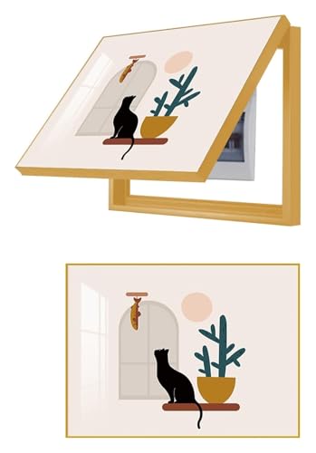 Elektrische Panel-Abdeckung，Elektrische Zählerbox， Elektrische Meter Abdeckung Verteilerkasten Hängende Malerei for Wohnzimmer Büro Restaurant Home Dekoration(B - Gold Frame,45x35cm(17.7x13.8inch)) von YAYREC