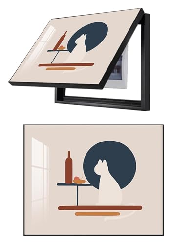 Elektrische Panel-Abdeckung，Elektrische Zählerbox， Elektrische Meter Abdeckung Verteilerkasten Hängende Malerei for Wohnzimmer Büro Restaurant Home Dekoration(J - Black Frame,70x50cm(27.6*19.7inch)) von YAYREC