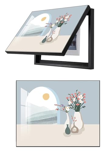 Elektrische Panel-Abdeckung，Elektrische Zählerbox， Elektrische Meter Abdeckung Verteilerkasten Hängende Malerei for Wohnzimmer Büro Restaurant Home Dekoration(L - Black Frame,55x45cm(21.7x17.7inch)) von YAYREC