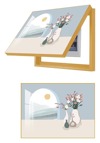 Elektrische Panel-Abdeckung，Elektrische Zählerbox， Elektrische Meter Abdeckung Verteilerkasten Hängende Malerei for Wohnzimmer Büro Restaurant Home Dekoration(L - Gold Frame,60x50cm(23.6x19.7inch)) von YAYREC