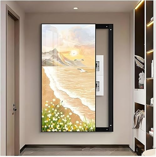 Elektrische Panel-Abdeckung，Elektrische Zählerbox， Elektrische Panelabdeckung Dekoration Panel Dekorative Malerei Wandmontage Sicherungskastenabdeckung Schrank(Blue,40x80 cm(15.7x31.5 in)) von YAYREC