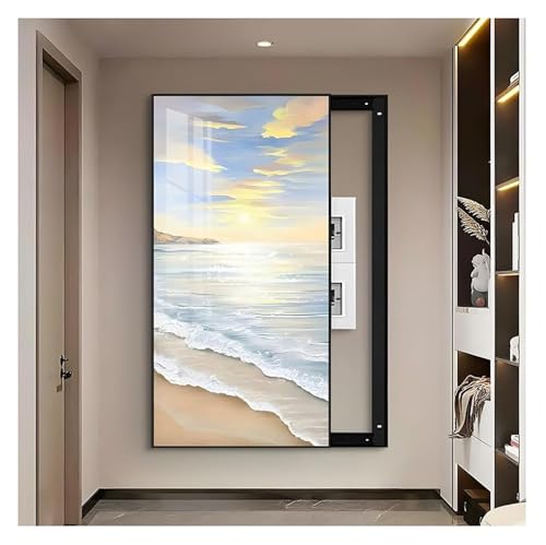 Elektrische Panel-Abdeckung，Elektrische Zählerbox， Elektrische Panelabdeckung Dekoration Panel Dekorative Malerei Wandmontage Sicherungskastenabdeckung Schrank(D,40x80 cm(15.7x31.5 in)) von YAYREC