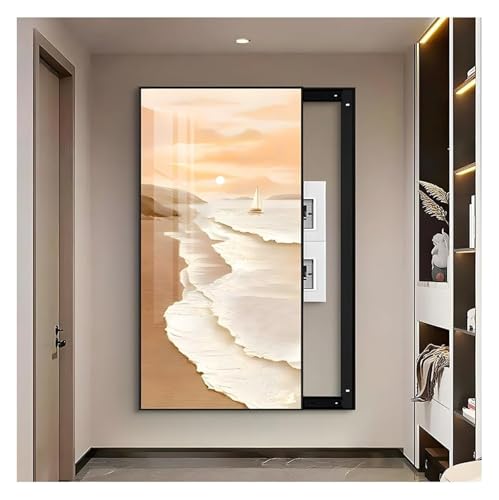 Elektrische Panel-Abdeckung，Elektrische Zählerbox， Elektrische Panelabdeckung Dekoration Panel Dekorative Malerei Wandmontage Sicherungskastenabdeckung Schrank(E,70x100 cm(27.6x39.4 in)) von YAYREC
