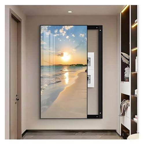 Elektrische Panel-Abdeckung，Elektrische Zählerbox， Elektrische Panelabdeckung Dekoration Panel Dekorative Malerei Wandmontage Sicherungskastenabdeckung Schrank(F,60x80 cm(23.6x31.5 in0) von YAYREC