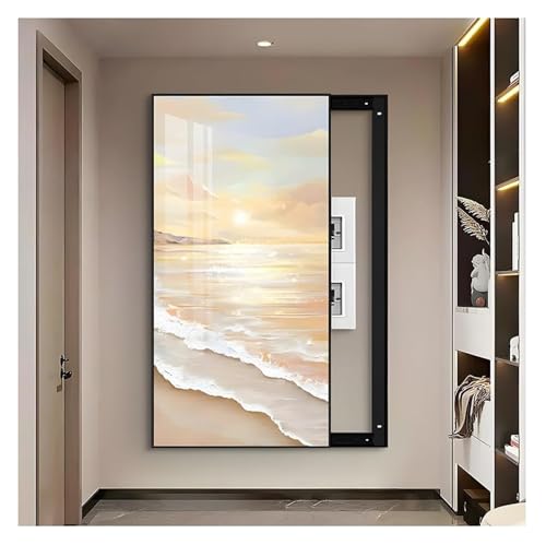 Elektrische Panel-Abdeckung，Elektrische Zählerbox， Elektrische Panelabdeckung Dekoration Panel Dekorative Malerei Wandmontage Sicherungskastenabdeckung Schrank(Gold,60x80 cm(23.6x31.5 in0) von YAYREC