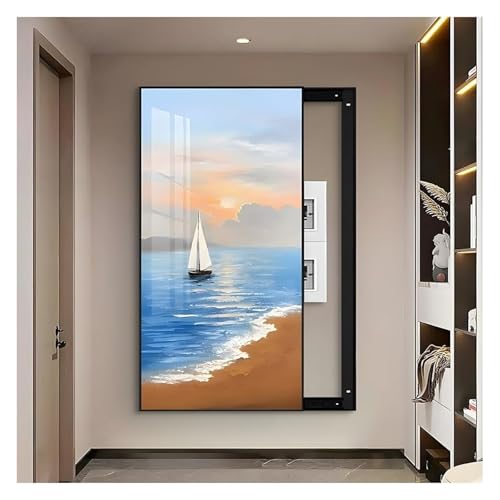 Elektrische Panel-Abdeckung，Elektrische Zählerbox， Elektrische Panelabdeckung Dekoration Panel Dekorative Malerei Wandmontage Sicherungskastenabdeckung Schrank(Grey,40x80 cm(15.7x31.5 in)) von YAYREC
