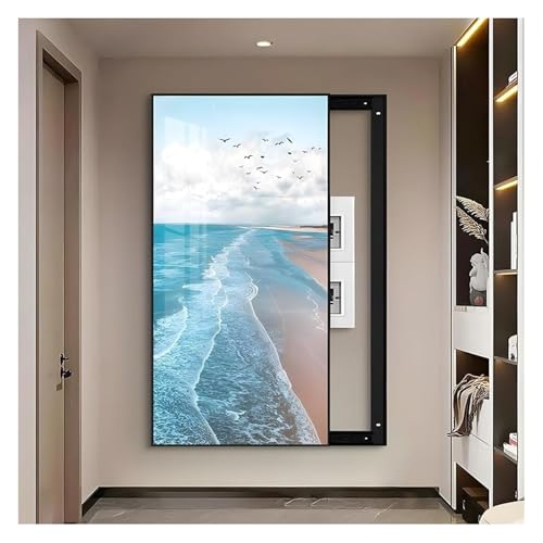 Elektrische Panel-Abdeckung，Elektrische Zählerbox， Elektrische Panelabdeckung Dekoration Panel Dekorative Malerei Wandmontage Sicherungskastenabdeckung Schrank(H,60x80 cm(23.6x31.5 in0) von YAYREC