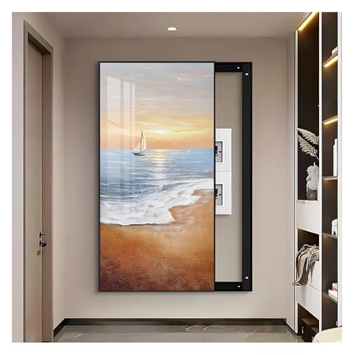 Elektrische Panel-Abdeckung，Elektrische Zählerbox， Elektrische Panelabdeckung Dekoration Panel Dekorative Malerei Wandmontage Sicherungskastenabdeckung Schrank(I,50x70 cm(19.7x27.6 in)) von YAYREC