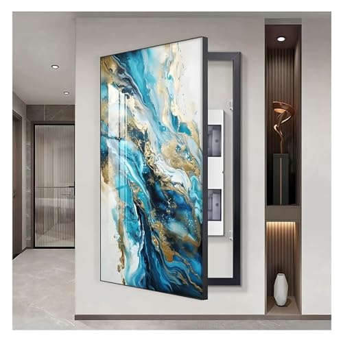 Elektrische Panel-Abdeckung，Elektrische Zählerbox， Flip Meter Elektrische Panel Verstecken Gemälde Dekoration Moderne Kreativität Verteilung Box(Black,50x100 cm(19.7x39.4 in)) von YAYREC